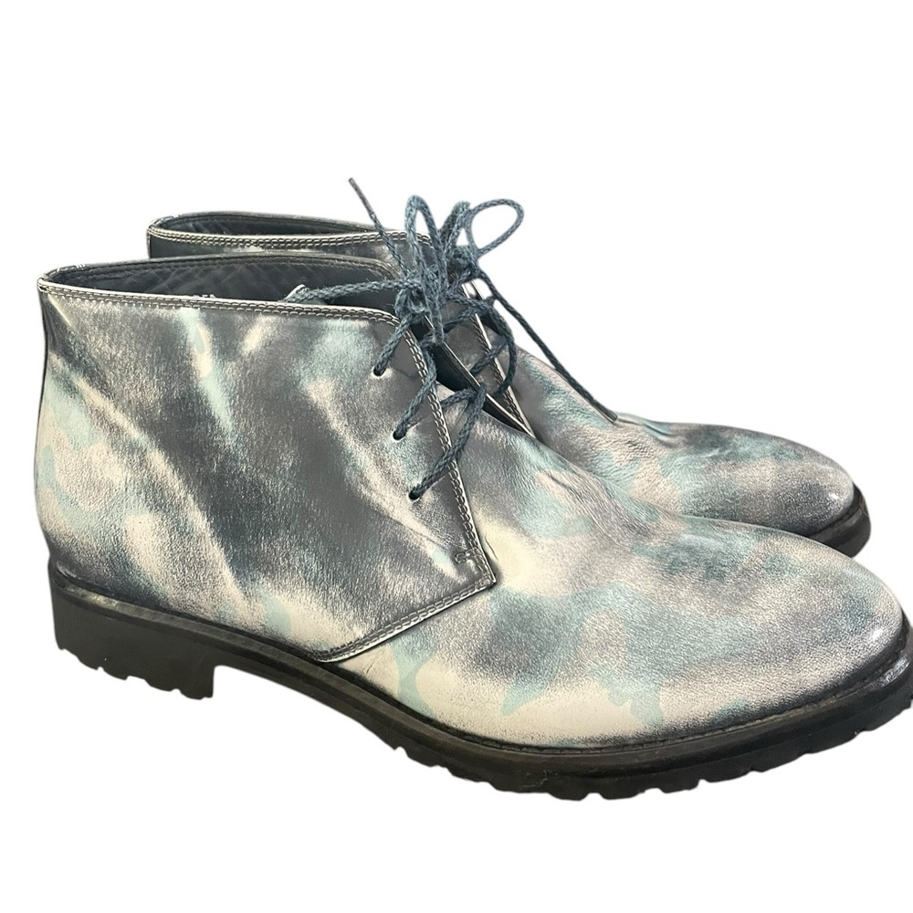 Calzoleria Toscana Handmade Leather Italy Lug Sole Chukka Boots‎ Size 8 Designer